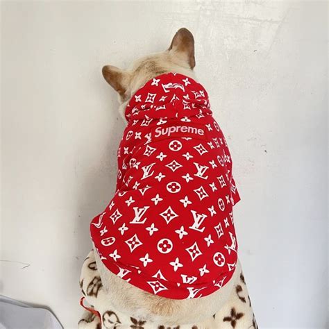 supreme lv pet hoodie|supreme louis vuitton shirt.